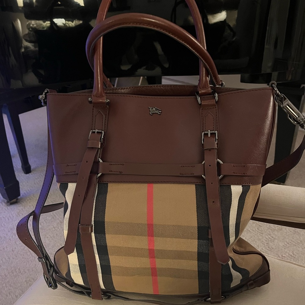 Burberry House Check Bridle 
Brown and Tan Women’s or Men's Bag
